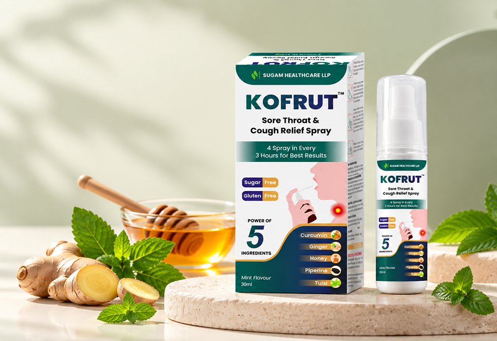 Kofrut sore throat and cough relief spray