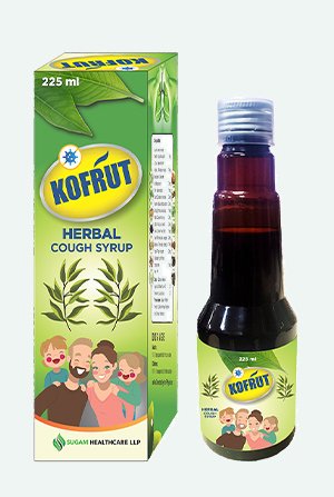 Kofrut Herbal cough syrup box and bottle