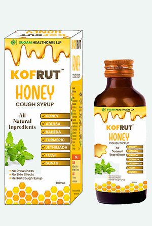 Kofrut Honey cough syrup box and bottle