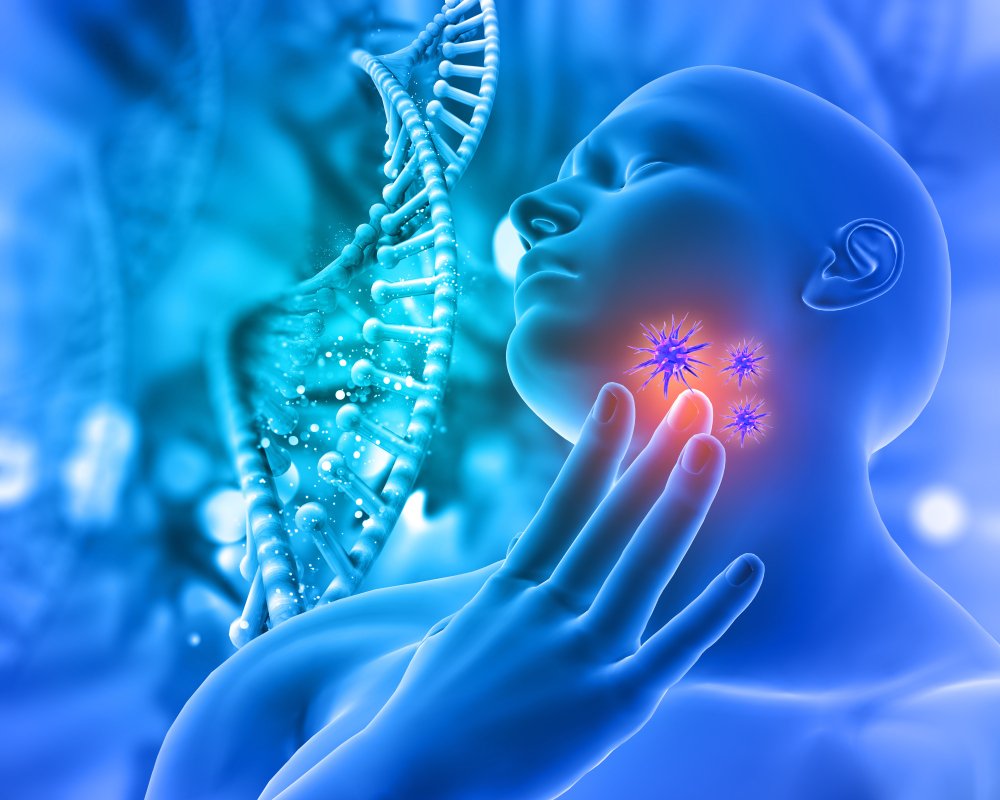 Illustration of a figure holding a sore throat